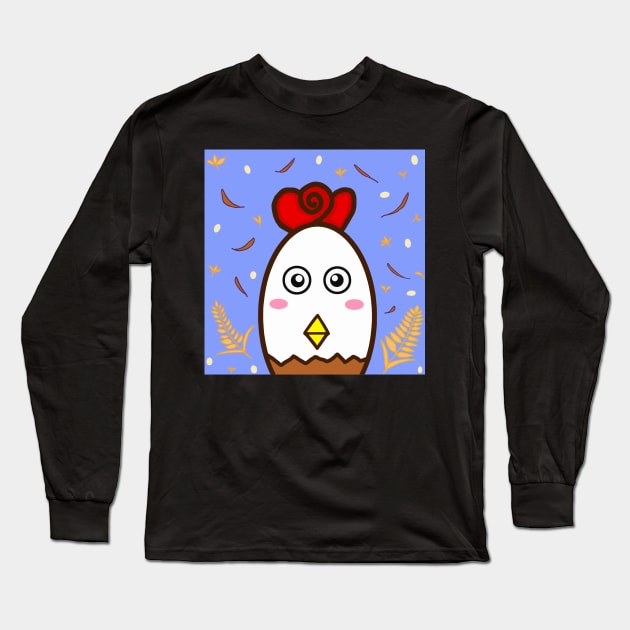 "Jiji" a cute chicken , lovely pet. Long Sleeve T-Shirt by Taraze